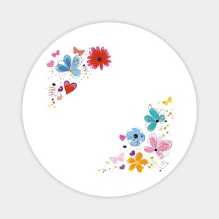 Floral frame printed tshirt Magnet